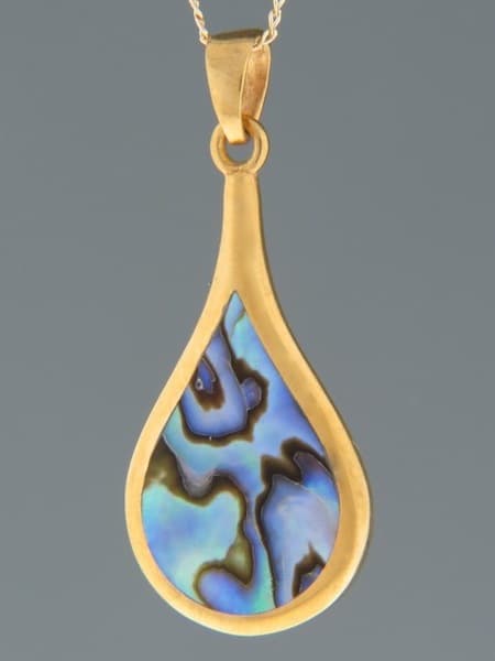Paua Shell Pendant - Gold Vermeil
