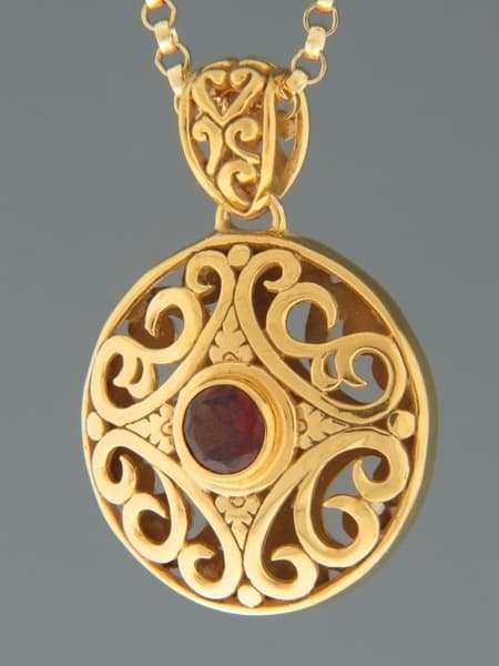Garnet Pendant - Gold Vermeil