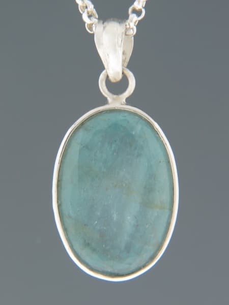 Aquamarine Pendant - Sterling Silver