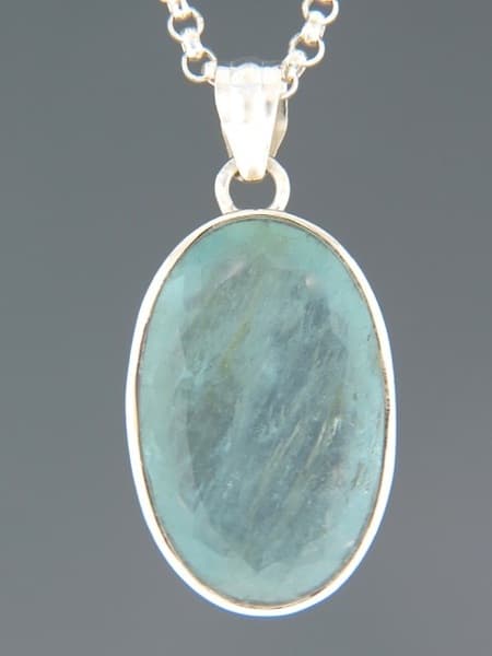 Aquamarine Pendant - Sterling Silver