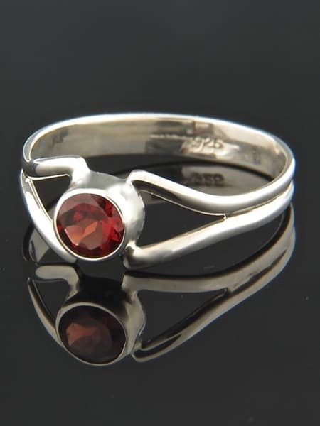 Garnet Ring - Sterling Silver