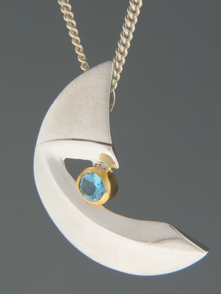 Blue Topaz Pendant - Sterling Silver