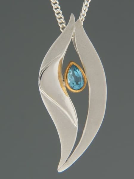 Blue Topaz Pendant - Sterling Silver