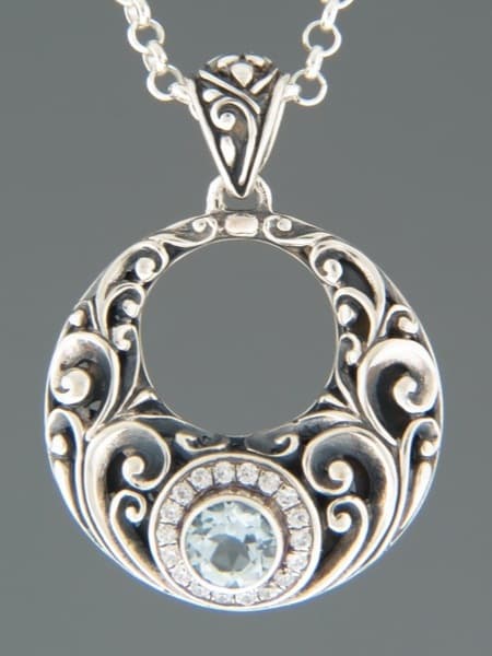 Blue Topaz Pendant - Sterling Silver