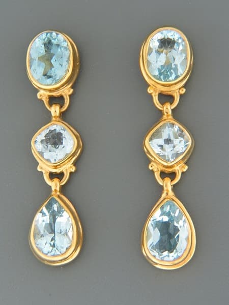 Blue Topaz Earrings - Gold Vermeil
