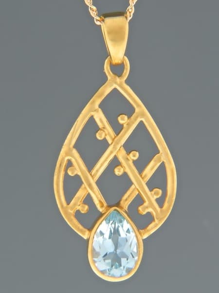 Blue Topaz Pendant - Gold Vermeil