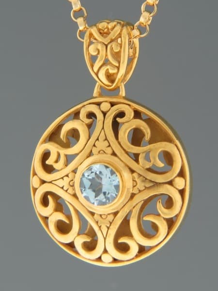 Blue Topaz Pendant - Gold Vermeil