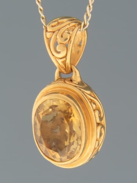 Citrine Pendant - Gold Vermeil
