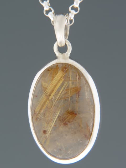 Rutile Quartz Pendant - Sterling Silver