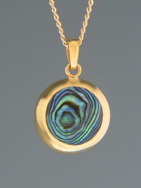 Paua Shell Pendant - Gold Vermeil
