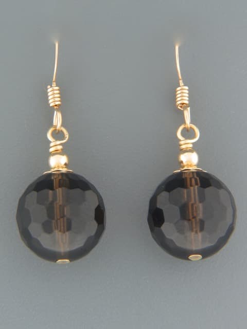 Smokey Quartz Earrings - 14ct Gold Filled - 12mm stones