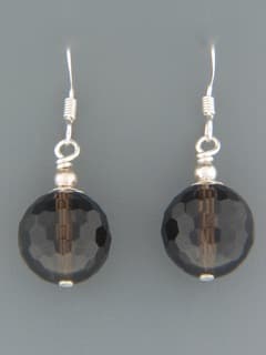 Smokey Quartz Earrings - Sterling Silver - 12mm stones