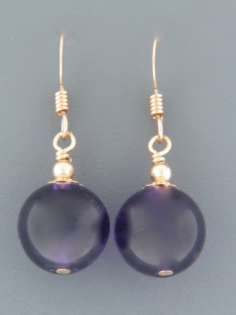 Amethyst Earrings - 14ct Gold Filled - 12mm stones