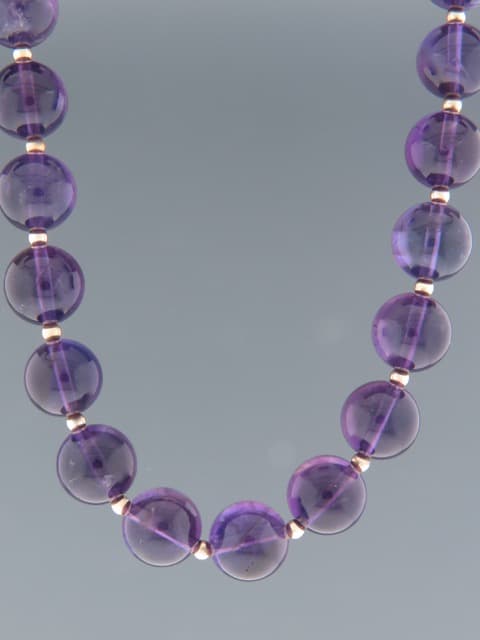 Amethyst Necklace - 12mm round stones