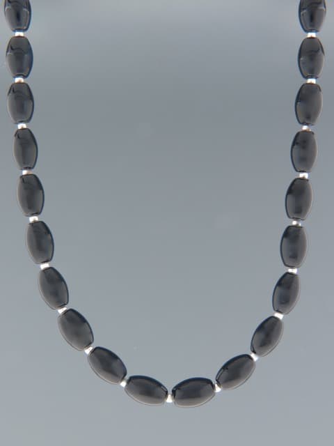 Onyx Necklace with Silver beads