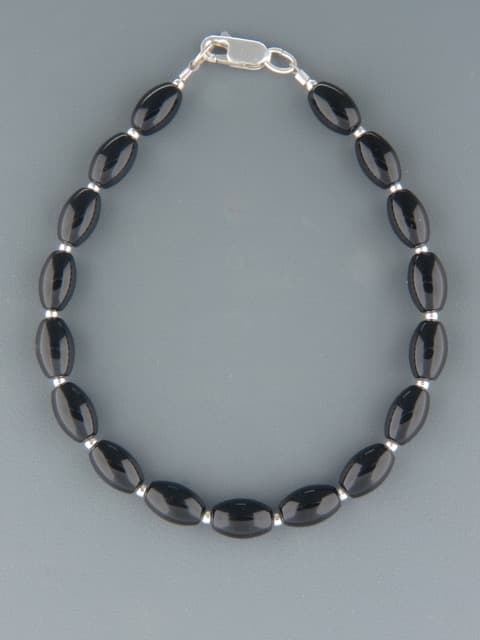 Onyx Bracelet with Silver beads