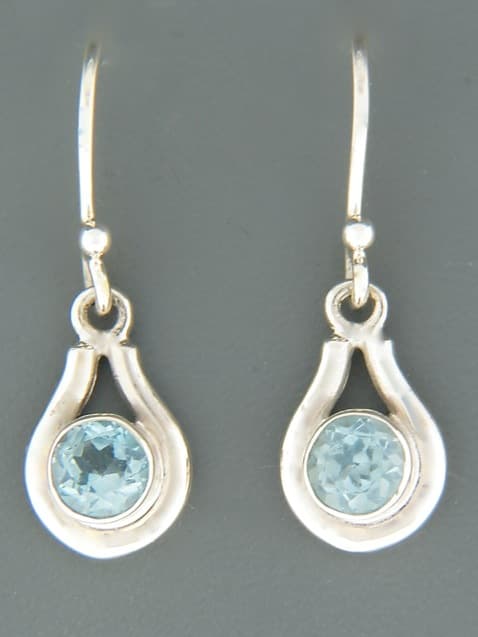Blue Topaz Earrings - Sterling Silver