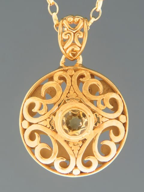 Citrine Pendant - Gold Vermeil