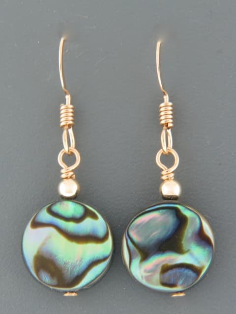 Paua Shell Earrings - 14ct Gold Filled