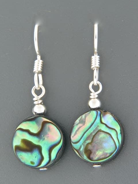 Paua Shell Earrings - Sterling Silver