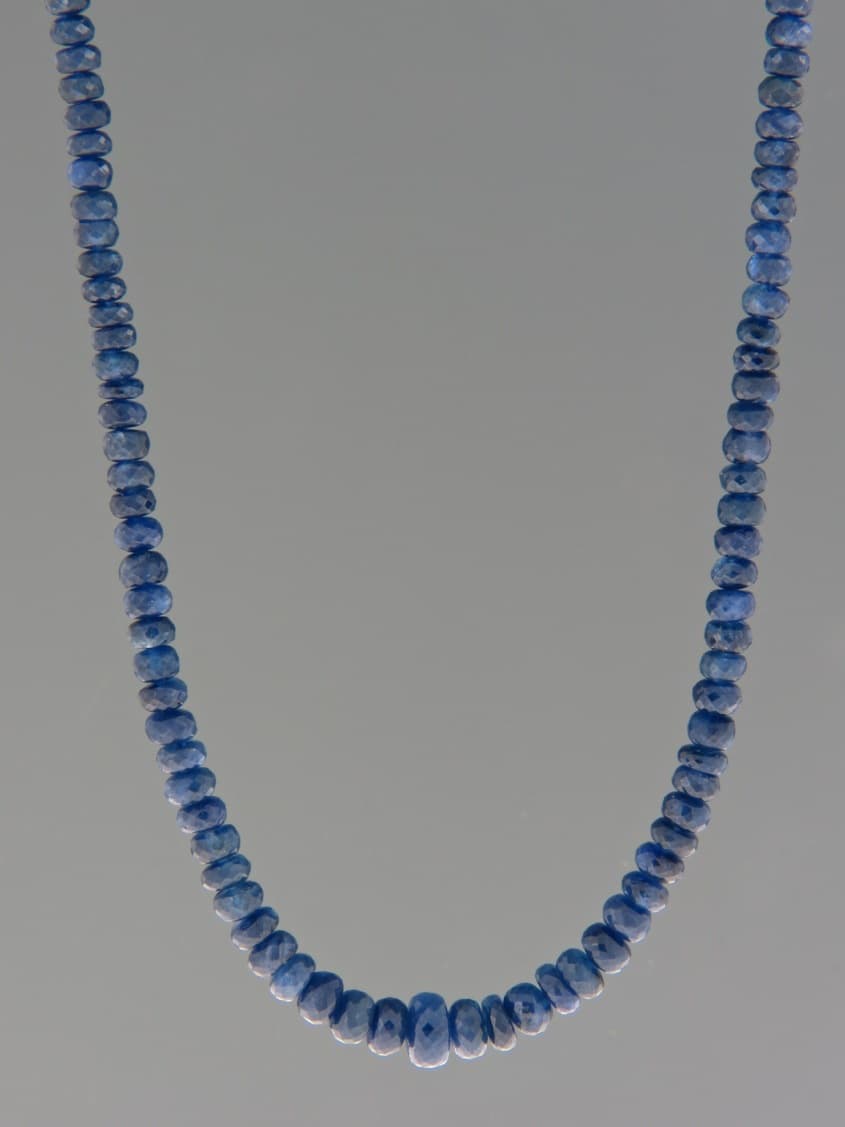 Sapphire Necklace - faceted roundels - 45cm