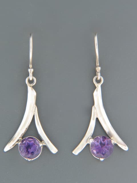 Amethyst Earrings - Sterling Silver
