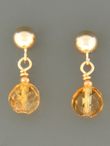 Citrine Earrings - 14ct Gold Filled stud