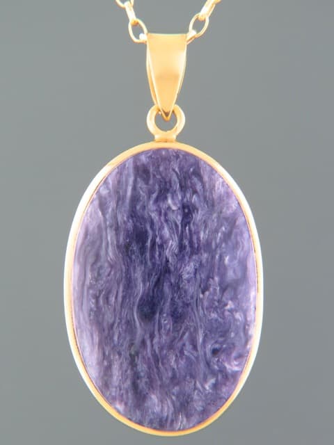 Charoite Pendant - Gold Vermeil