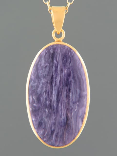 Charoite Pendant - Gold Vermeil