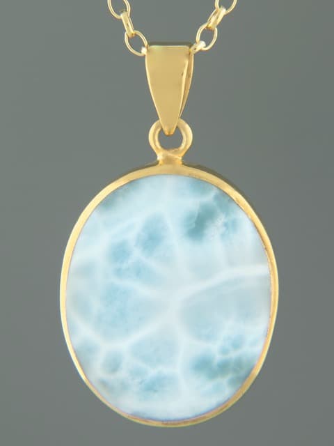 Larimar Pendant - Gold Vermeil