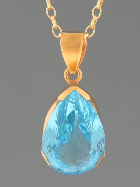 Blue Topaz Pendant - Gold Vermeil