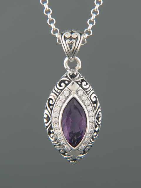Amethyst Pendant - Sterling Silver