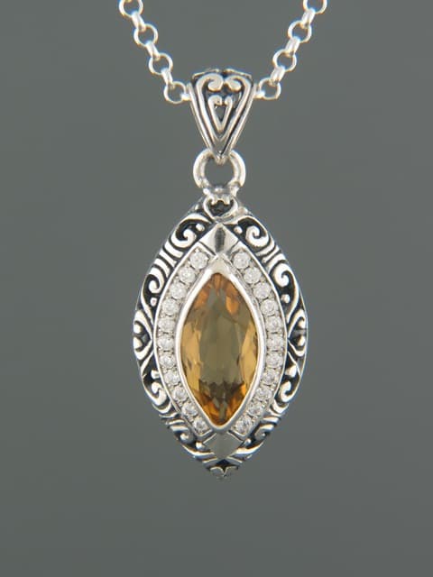 Citrine Pendant - Sterling Silver