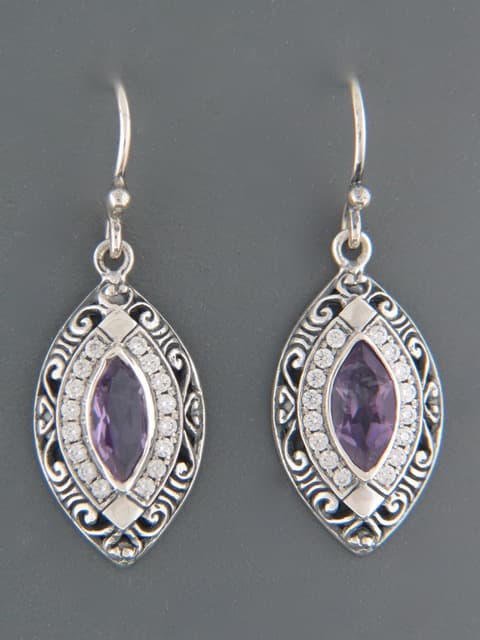 Amethyst Earrings - Sterling Silver