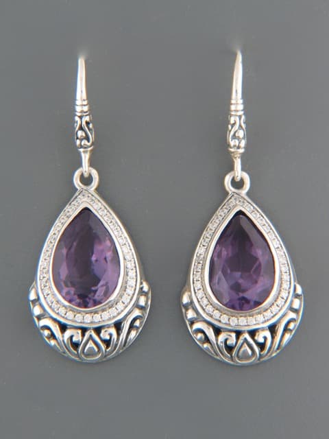 Amethyst Earrings - Sterling Silver