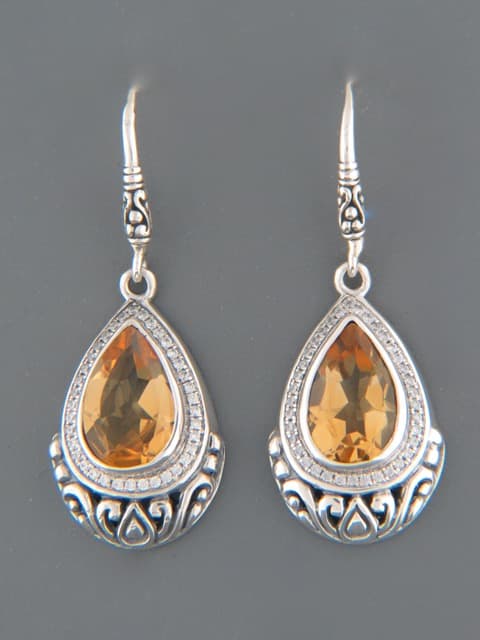 Citrine Earrings - Sterling Silver