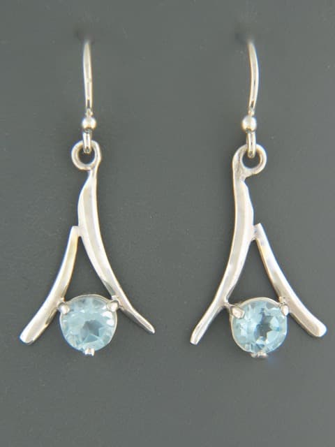 Blue Topaz Earrings - Sterling Silver