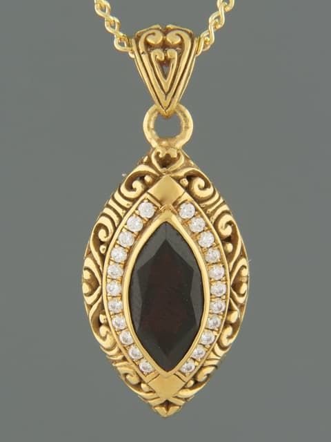 Garnet Pendant - Gold Vermeil
