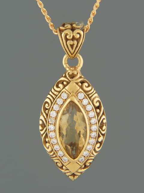 Citrine Pendant - Gold Vermeil