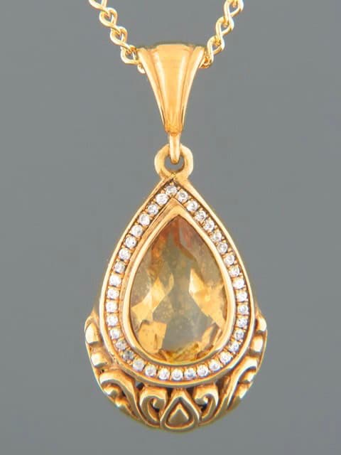 Citrine Pendant - Gold Vermeil