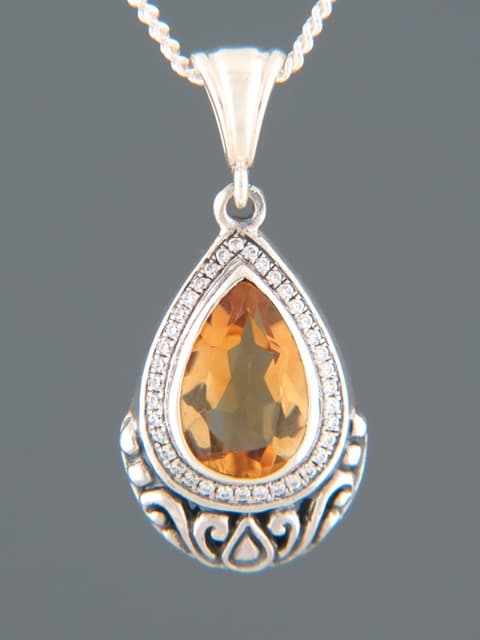 Citrine Pendant - Sterling Silver