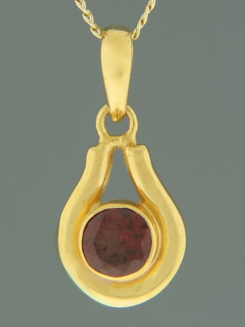 Garnet Pendant - Gold Vermeil