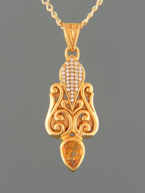 Citrine Pendant - Gold Vermeil