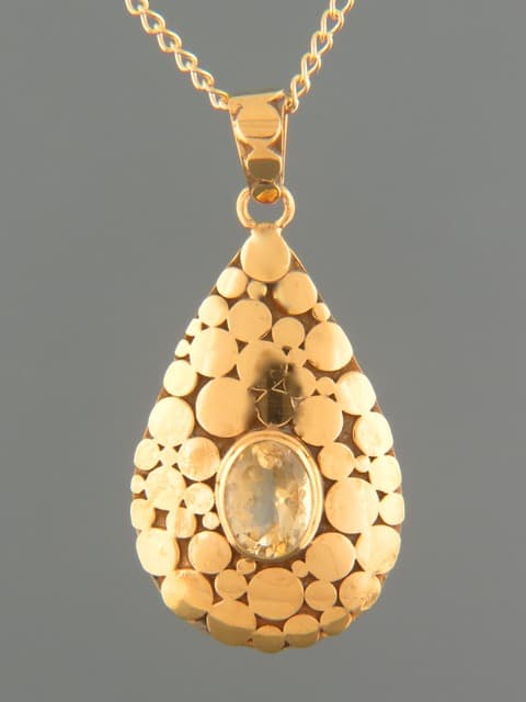 Citrine Pendant - Gold Vermeil