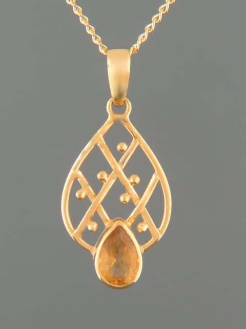 Citrine Pendant - Gold Vermeil