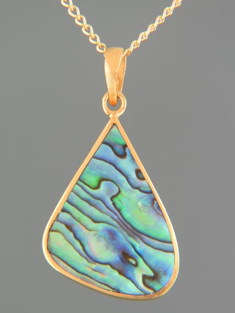 Paua Shell Pendant - Gold Vermeil