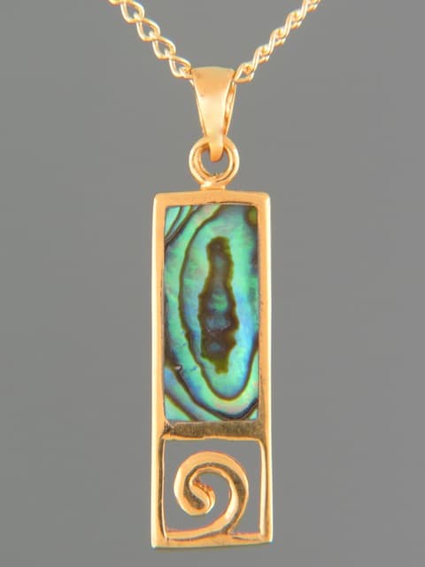 Paua Shell Pendant - Gold Vermeil