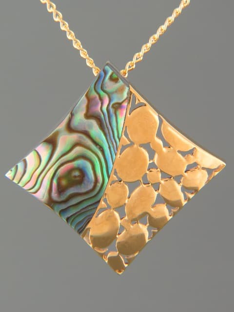 Paua Shell Pendant - Gold Vermeil