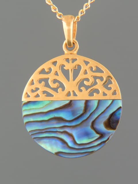 Paua Shell Pendant - Gold Vermeil