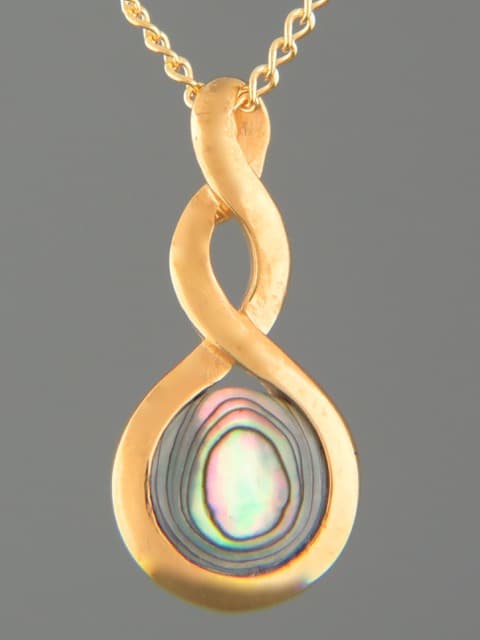 Paua Shell Pendant - Gold Vermeil